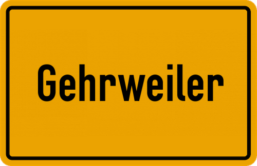 Ortsschild Gehrweiler, Pfalz