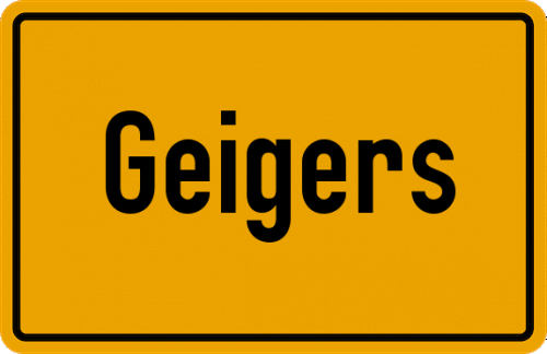 Ortsschild Geigers, Schwaben