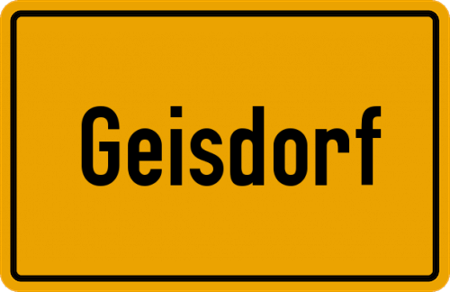Ortsschild Geisdorf, Kreis Bamberg