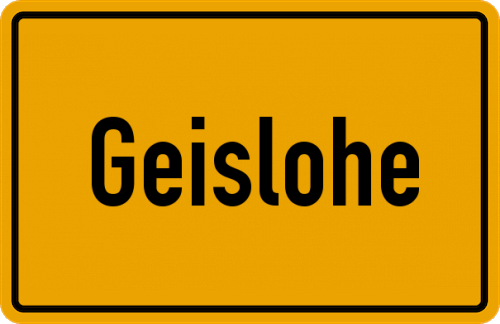 Ortsschild Geislohe, Mittelfranken