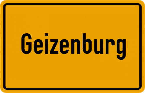 Ortsschild Geizenburg