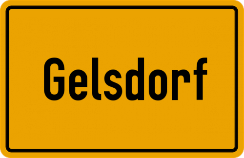 Ortsschild Gelsdorf, Kreis Ahrweiler