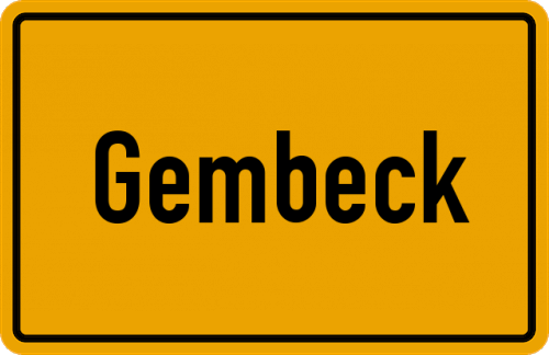 Ortsschild Gembeck