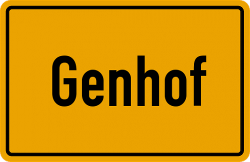 Ortsschild Genhof, Kreis Erkelenz