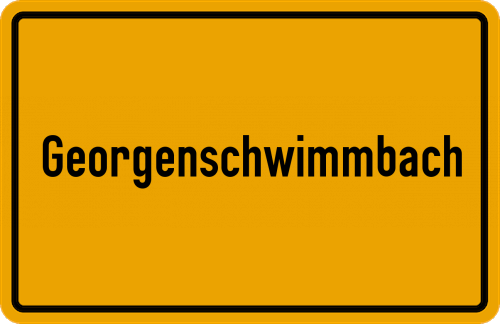 Ortsschild Georgenschwimmbach