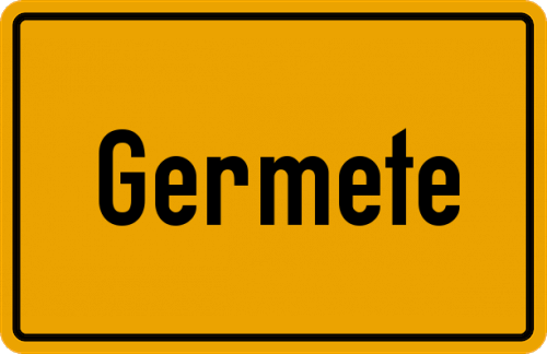 Ortsschild Germete, Westfalen