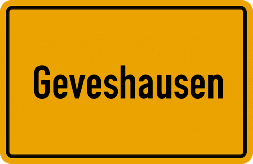 Ortsschild Geveshausen