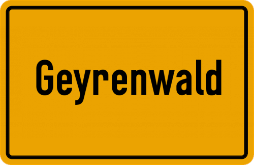 Ortsschild Geyrenwald