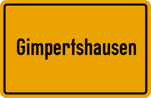 Ortsschild Gimpertshausen, Oberpfalz