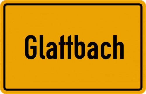 Ortsschild Glattbach, Odenwald
