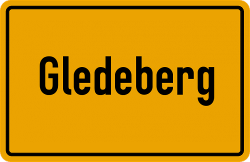Ortsschild Gledeberg, Kreis Lüchow-Dannenberg