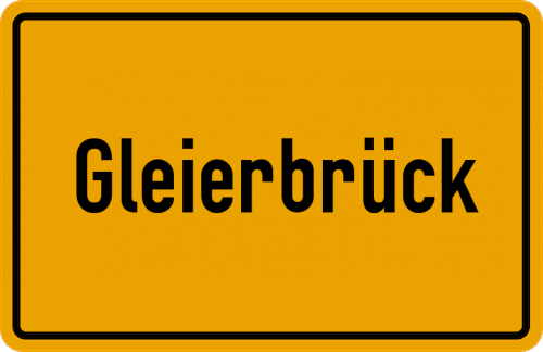 Ortsschild Gleierbrück, Sauerland