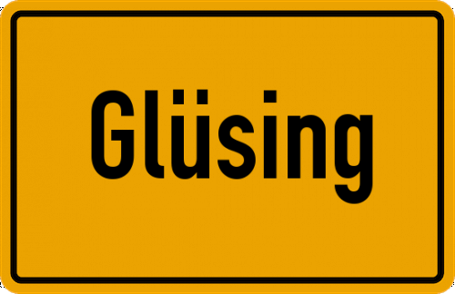 Ortsschild Glüsing, Kreis Wesermarsch