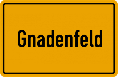 Ortsschild Gnadenfeld, Donau