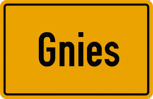Ortsschild Gnies