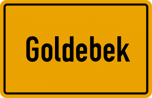 Ortsschild Goldebek, Nordfriesland