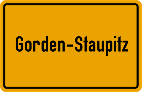 Ortsschild Gorden-Staupitz