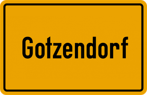 Ortsschild Gotzendorf, Kreis Kötzting