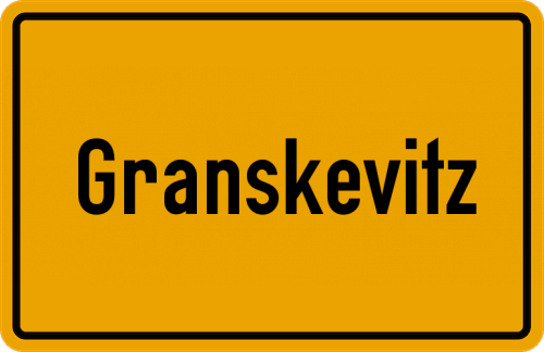 Ortsschild Granskevitz