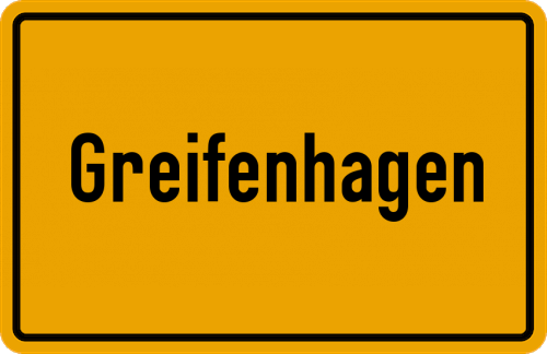 Ortsschild Greifenhagen