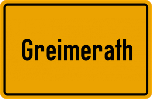 Ortsschild Greimerath, Eifel