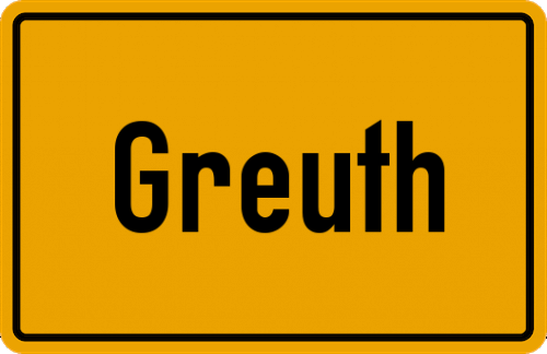 Ortsschild Greuth, Unterfranken