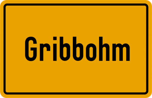 Ortsschild Gribbohm