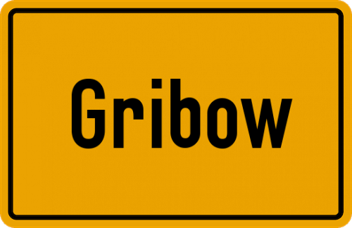 Ortsschild Gribow