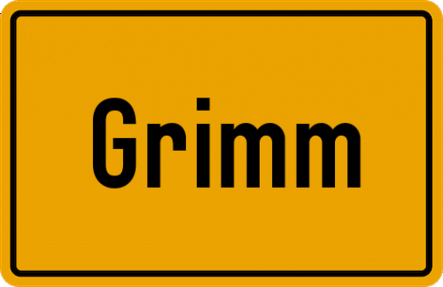 Ortsschild Grimm, Inn