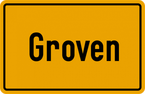 Ortsschild Groven, Gemeinde Büsum
