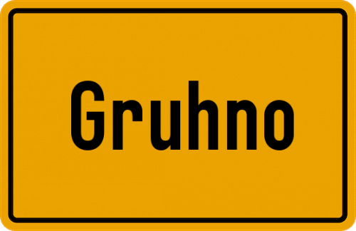Ortsschild Gruhno
