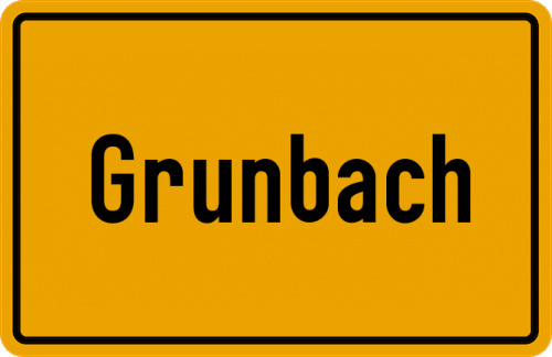 Ortsschild Grunbach
