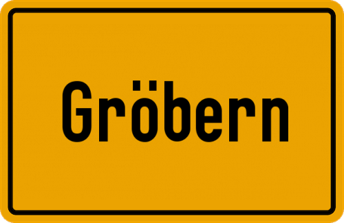 Ortsschild Gröbern, Oberbayern