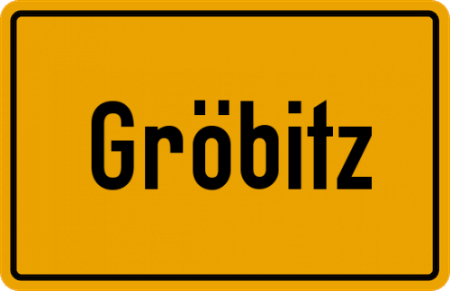 Ortsschild Gröbitz, Niederlausitz