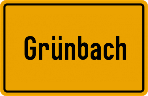 Ortsschild Grünbach, Kreis Landau an der Isar