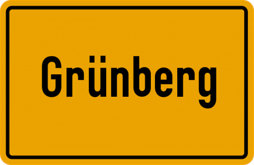 Ortsschild Grünberg, Oberpfalz
