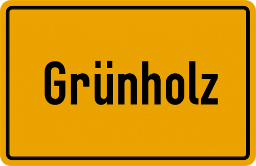 Ortsschild Grünholz