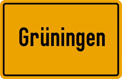 Ortsschild Grüningen