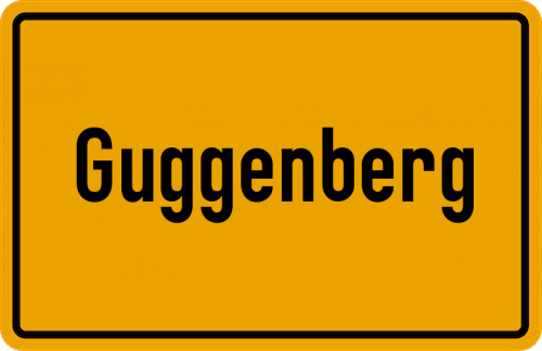 Ortsschild Guggenberg, Unterfranken