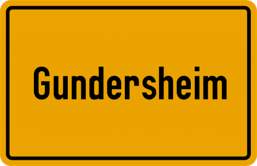 Ortsschild Gundersheim, Rheinhessen