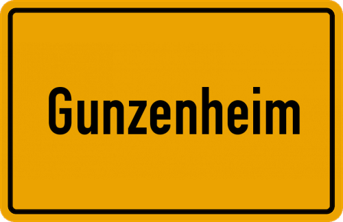 Ortsschild Gunzenheim, Kreis Donauwörth