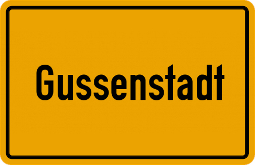 Ortsschild Gussenstadt
