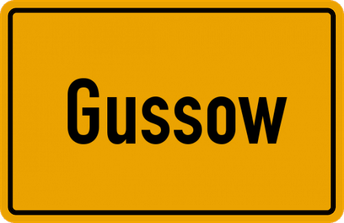 Ortsschild Gussow