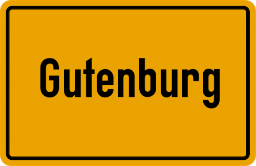 Ortsschild Gutenburg
