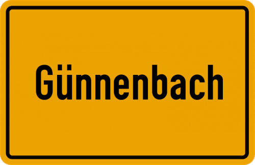 Ortsschild Günnenbach
