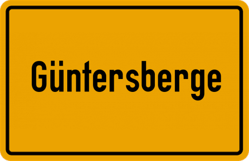 Ortsschild Güntersberge