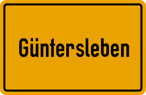 Ortsschild Güntersleben, Kreis Würzburg