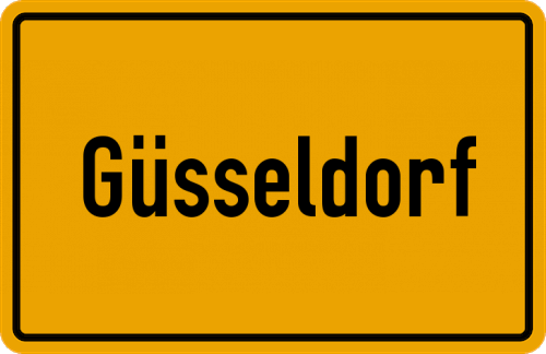 Ortsschild Güsseldorf