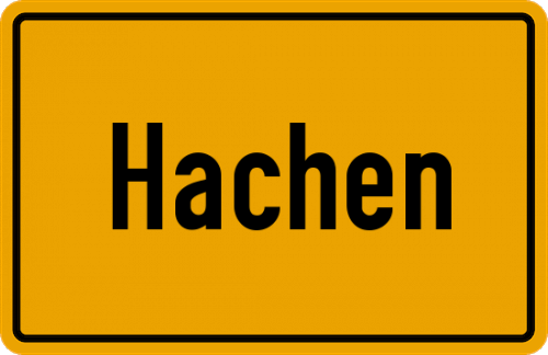 Ortsschild Hachen, Sauerland