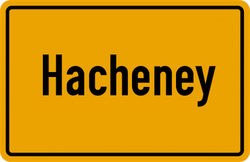 Ortsschild Hacheney